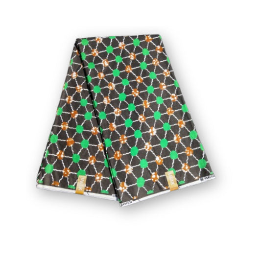 Emerald Grid Ankara | Premium Nigerian Fabric – 6 Yards