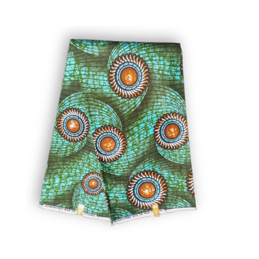 Emerald Sun Ankara | Premium Nigerian Wax Fabric – 6 Yards