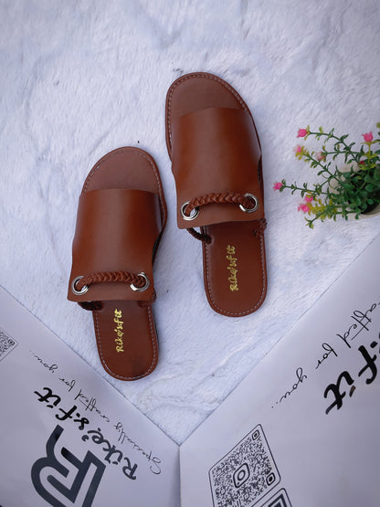Luxury Braided Leather Slides – Comfortable Everyday Slippers