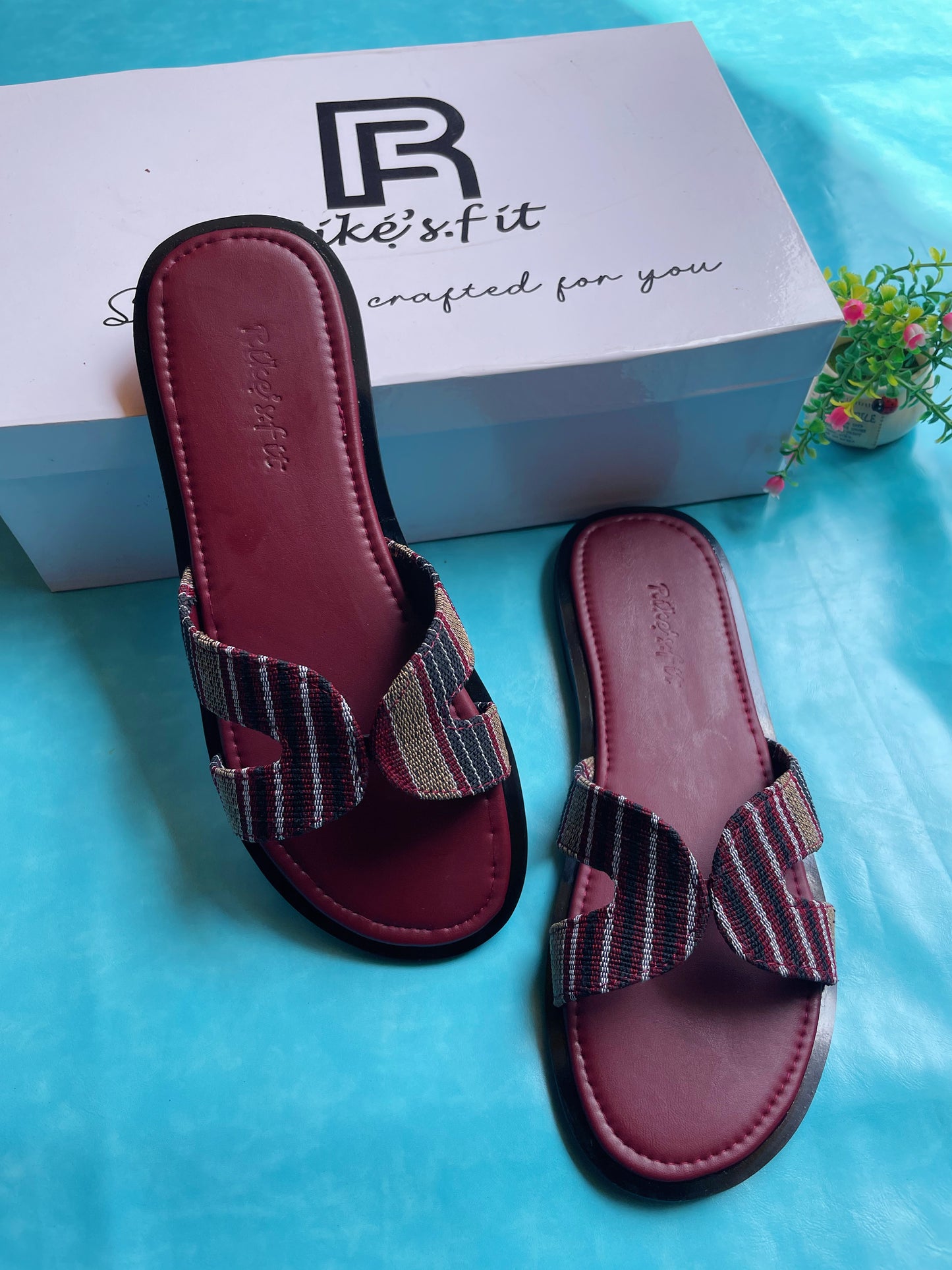 Rike’s Fit Cross-Strap Premium Slide Slippers |Textured Comfort Edition
