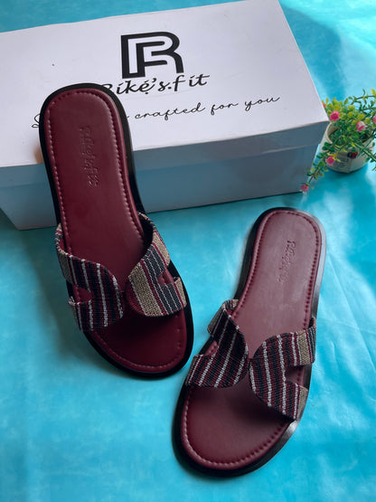 Rike’s Fit Cross-Strap Premium Slide Slippers |Textured Comfort Edition