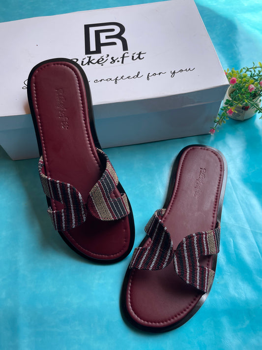 Rike’s Fit Cross-Strap Premium Slide Slippers |Textured Comfort Edition