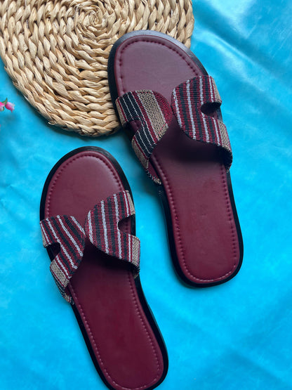 Rike’s Fit Cross-Strap Premium Slide Slippers |Textured Comfort Edition