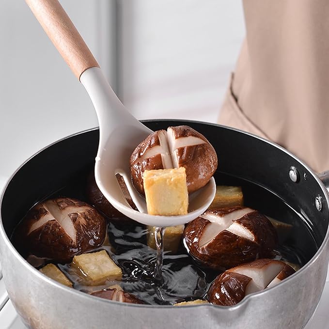 19 Piece Silicone Kitchenware Set Heat Resistant Non-Stick Cooking Tool with Wooden Handles